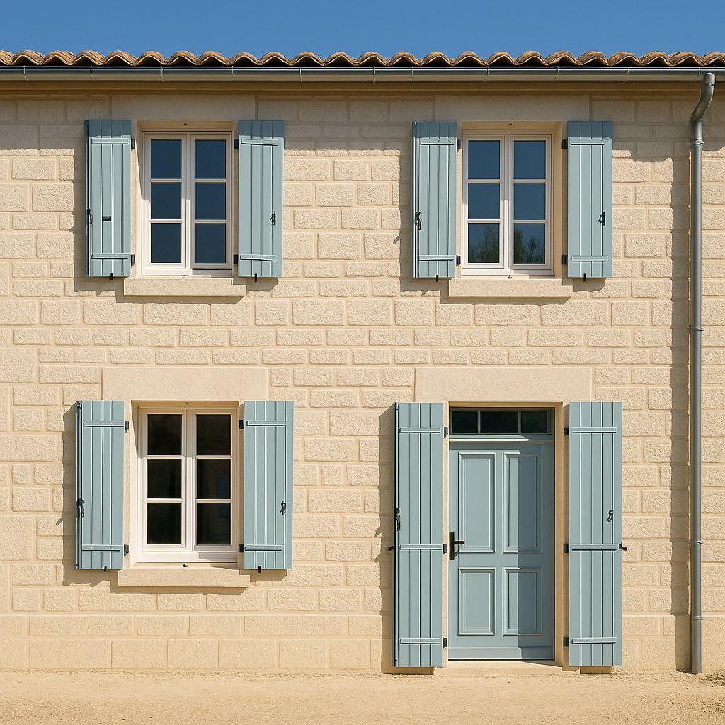 Après — Façade encrassée et couverte de mousse, Pessac